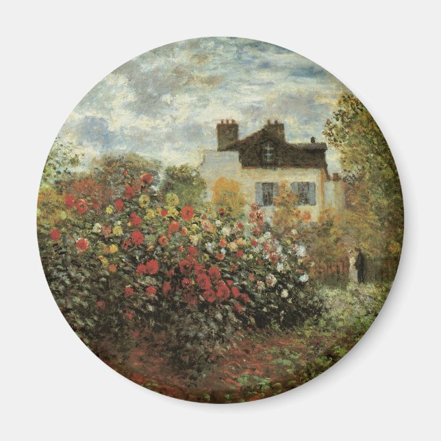 Monet's Garden at Argenteuil by Claude Monet Magnet (Front)