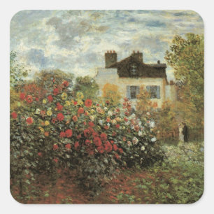 Monet's Garden at Argenteuil by Claude Monet Square Sticker