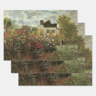 Monet's Garden at Argenteuil by Claude Monet Wrapping Paper Sheet