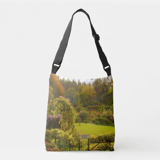 Monet's garden, Giverny, beautiful garden scene Crossbody Bag (Front)