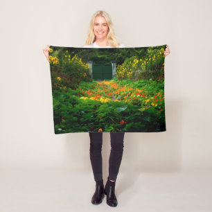 Monet's Garden, Giverny, France in Autumn Fleece Blanket