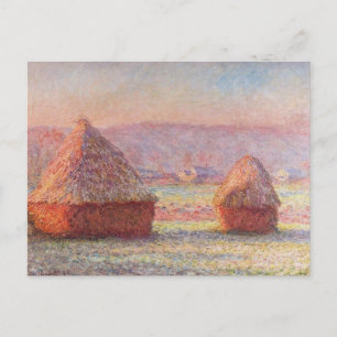 Monet's Haystacks, White Frost, Sunrise Postcard