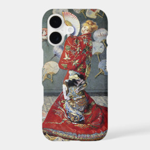 Monet's Iconic La Japonaise Woman in Striking Red