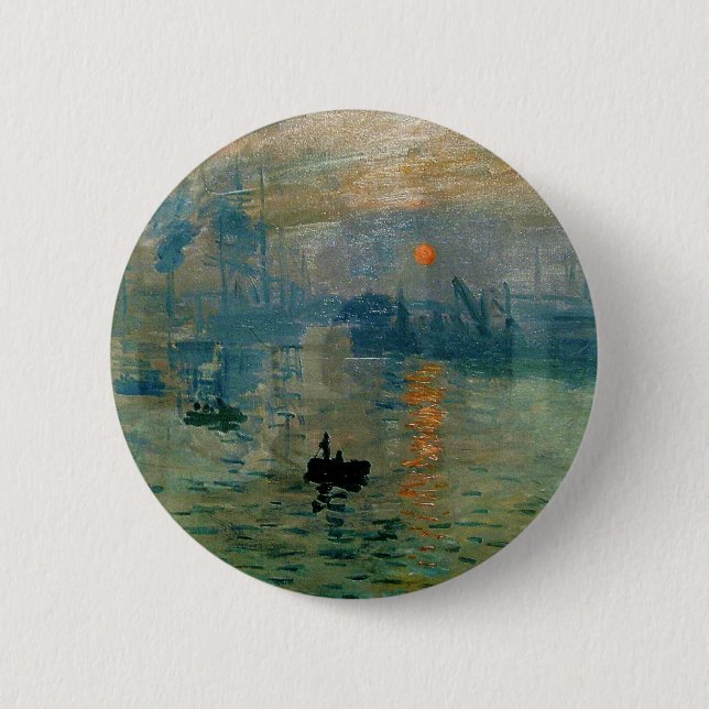Monet's Impression Sunrise (soleil levant) - 1872 6 Cm Round Badge (Front)