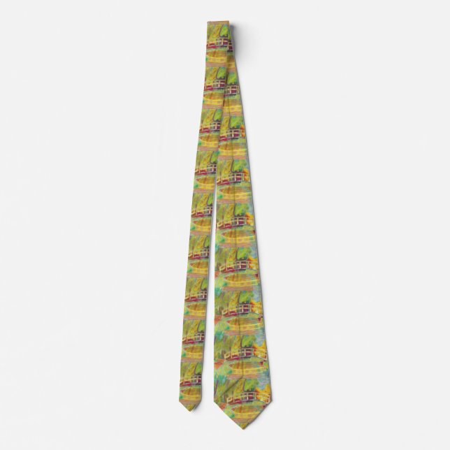 Monet's Japanese Bridge Tie (Back)