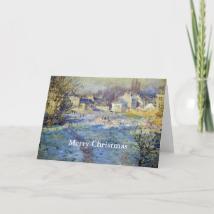 Monet's painting, White Frost, "Merry Christmas" Holiday Card