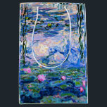 Monet's Water Lilies, 1919, Gift Bag<br><div class="desc">Water Lilies,  1919 famous painting by Claude Monet,  with colour coordinated solid colours pinkish-purple and Monet blue,  ready to mix and match.</div>