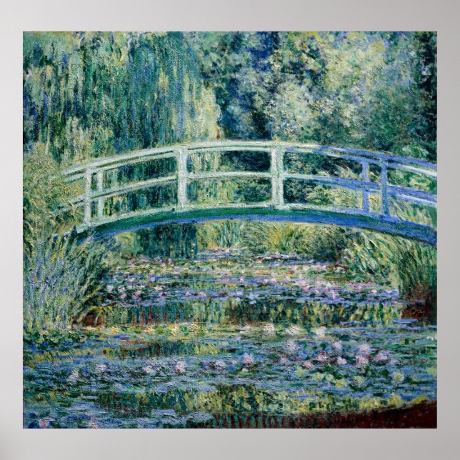 Monet's Water Lilies and Japanese Bridge Poster (Front)