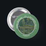 Monet's Water-Lily Pond and Footbridge Party Items 6 Cm Round Badge<br><div class="desc">This is one of his famous paintings from his water garden at his home at Giverny. Claude Monet (1840-1826) was one of the founders of French impressionist movement. He is perhaps most noted for his paintings of lilies and water. The term Impressionism is derived from the title of his painting...</div>