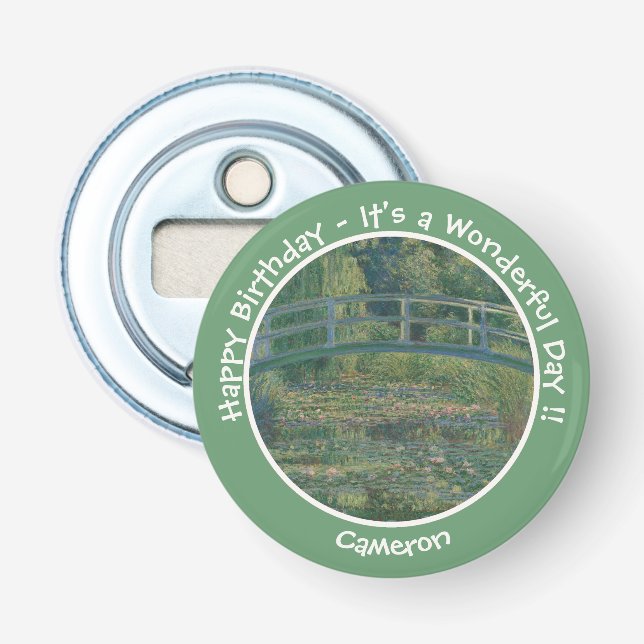 Monet's Water-Lily Pond and Footbridge Party Items Bottle Opener (Front)