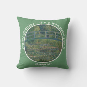 Monet's Water-Lily Pond and Footbridge Party Items Cushion