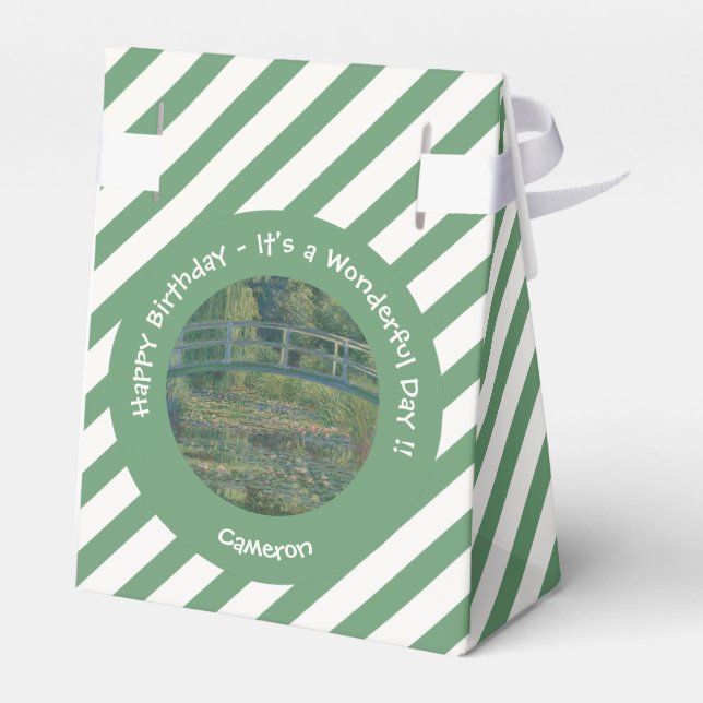 Monet's Water-Lily Pond and Footbridge Party Items Favour Box (Back Side)