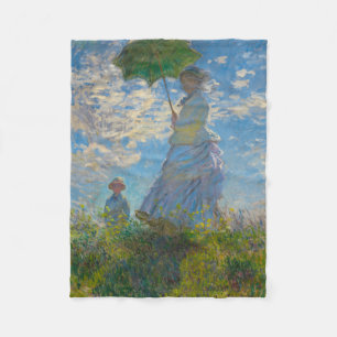 Monet's Woman with Parasol Fleece Blanket