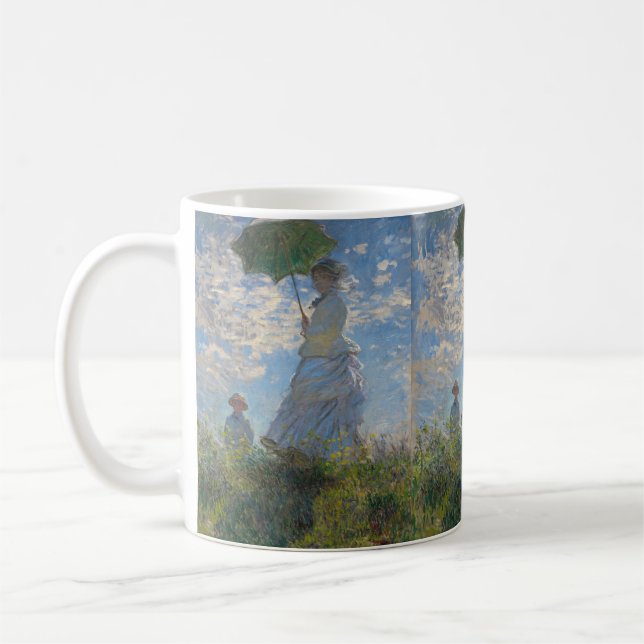 Monet's Woman with Parasol,Impressionist Landscape Coffee Mug (Left)