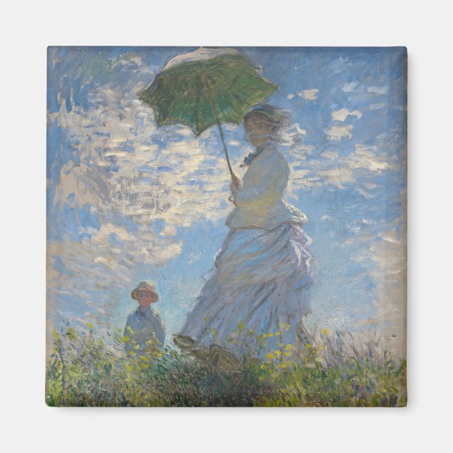 Monet's Woman with Parasol,Impressionist Landscape Magnet (Front)