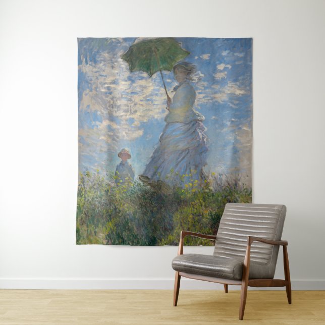 Monet's Woman with Parasol,Impressionist Landscape Tapestry (In Situ)