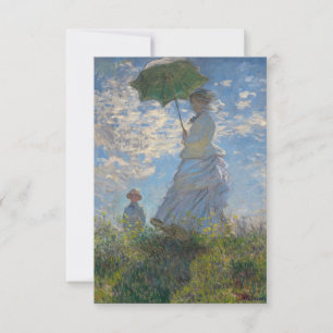 Monet's Woman with Parasol,Impressionist Landscape Thank You Card