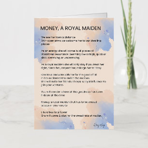 Money, A Royal Maiden Inspirational Poem Poetry  Foil Greeting Card