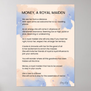 Money, A Royal Maiden Inspirational Poem Poetry  Poster