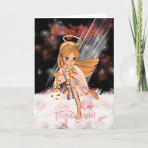 Money Angel Thank you Card with Cute Angel