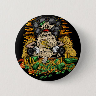 Money Bag 6 Cm Round Badge