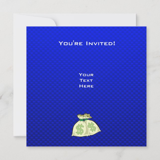 Money Bags; Blue Invitation (Front)