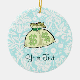 Money Bags; Cute Ceramic Tree Decoration