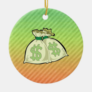 Money Bags design Ceramic Tree Decoration