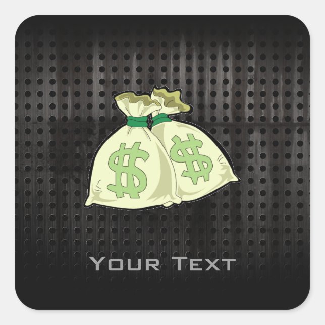 Money Bags; Rugged Square Sticker (Front)