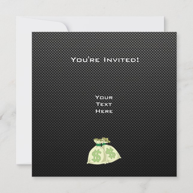 Money Bags; Sleek Invitation (Front)