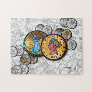 Money Big Coins Gold Dollar  Puzzle