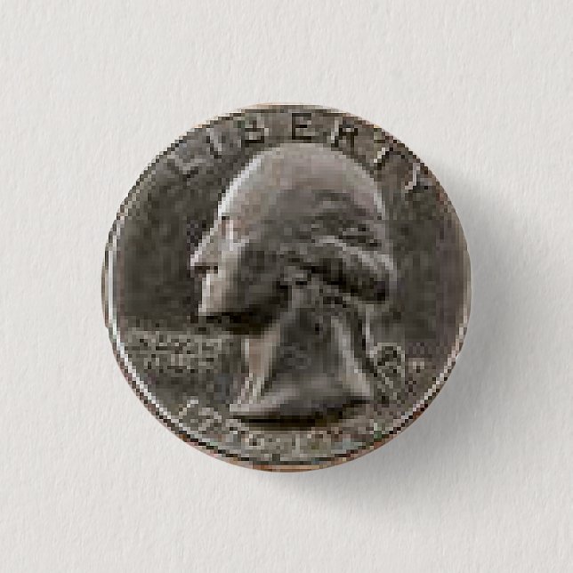 Money button. 3 cm round badge (Front)