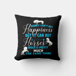 Money Can Buy Horses Blue  Cushion