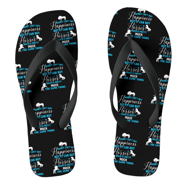 Money Can Buy Horses Blue   Flip Flops (Footbed)