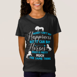 Money Can Buy Horses Blue T-Shirt