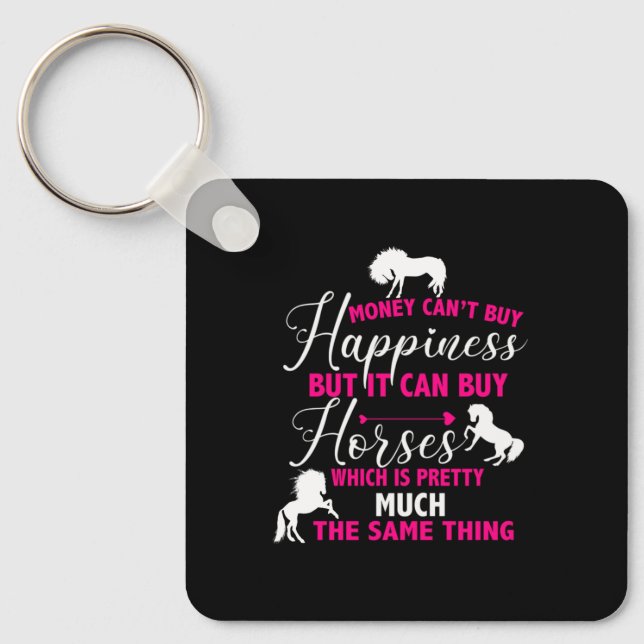 Money Can Buy Horses Hot Pink    Key Ring (Front)