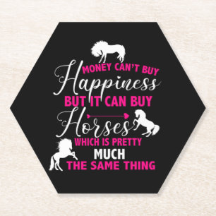 Money Can Buy Horses Hot Pink    Paper Coaster