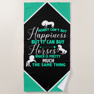 Money Can Buy Horses Mint Green Beach Towel