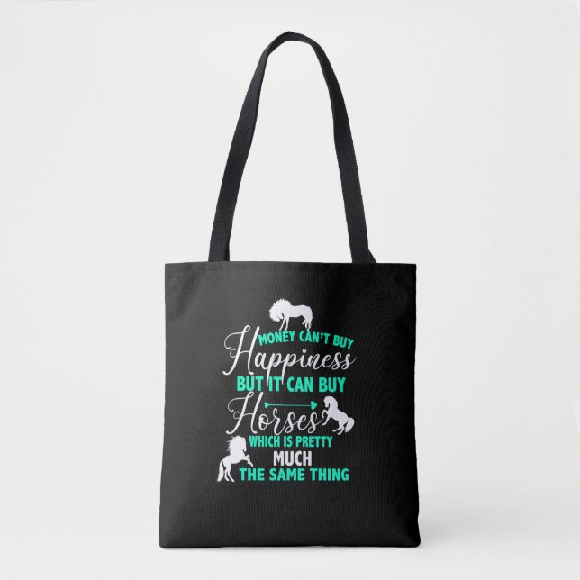 Money Can Buy Horses Mint Green    Tote Bag (Front)
