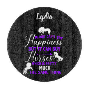 Money Can Buy Horses Purple Personalised Cutting Board