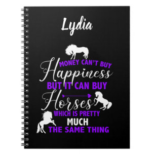 Money Can Buy Horses Purple Personalised    Notebook