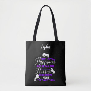 Money Can Buy Horses Purple Personalised Tote Bag