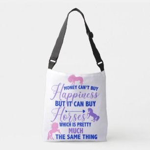 Money Can Buy Horses Purple Pink     Crossbody Bag