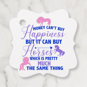 Money Can Buy Horses Purple Pink  Favour Tags
