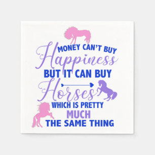 Money Can Buy Horses Purple Pink    Napkin