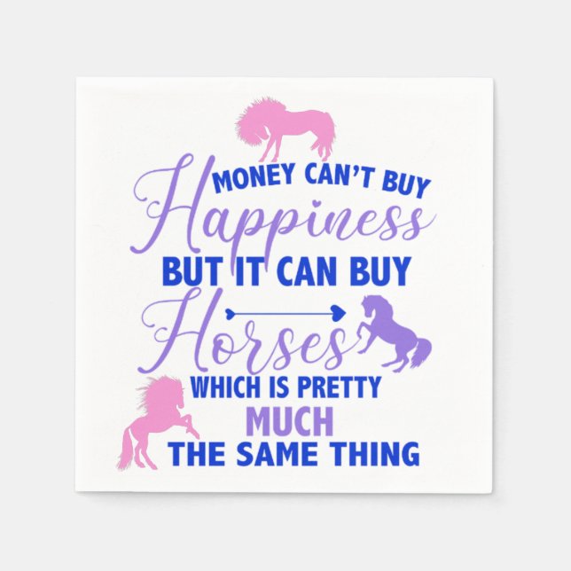 Money Can Buy Horses Purple Pink    Napkin (Front)