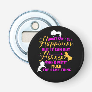 Money Can Buy Horses Purple Yellow Bottle Opener