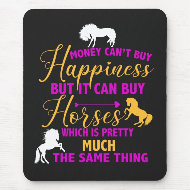 Money Can Buy Horses Purple Yellow  Mouse Mat (Front)