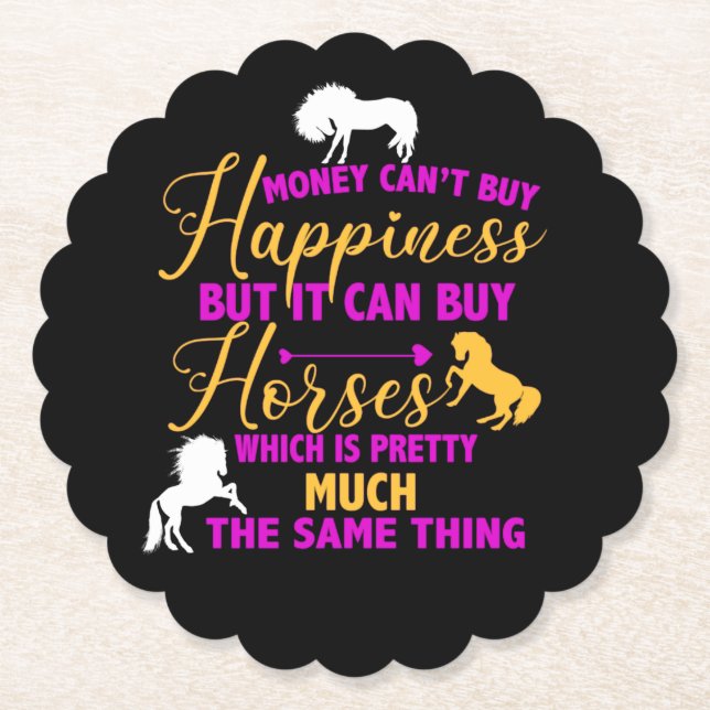 Money Can Buy Horses Purple Yellow      Paper Coaster (Front)