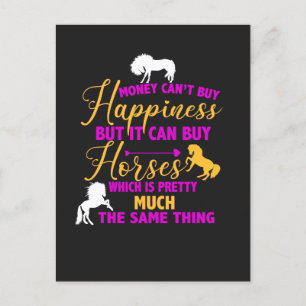 Money Can Buy Horses Purple Yellow    Postcard